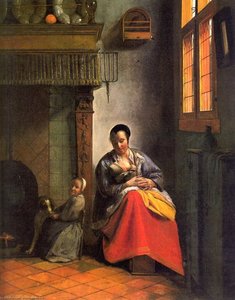 Woman Nursing An Infant — Pieter De Hooch