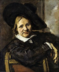 Mehe Portree Mütsi Ja Pea Riba Juures — Frans Hals