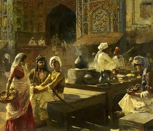 An Open-air Kitchen, Lahore, India — Edwin Lord Weeks