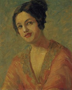 Self-portrait With Orange Dress — Tarsila Do Amaral