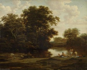 Landscape With Bathers — Nicolaes Pietersz Berchem