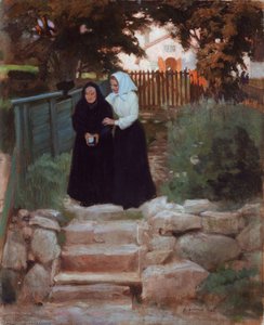 Beside Porvoo Cathedral (on The Way Home From Church) — Albert Edelfelt