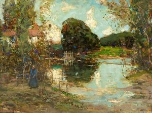 Landscape With A Farmhouse And A Figure — Grosvenor Thomas
