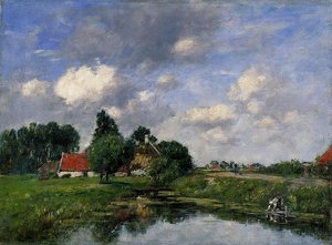 Fluss Bei Dünkirchen — Eugène Louis Boudin