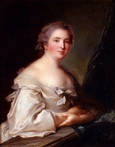 Portrait Of A Lady Leaning On A Balustrade — Marc Nattier