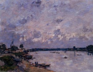 The Banks Of The Seine At Caudebec En Caux — Eugène Louis Boudin