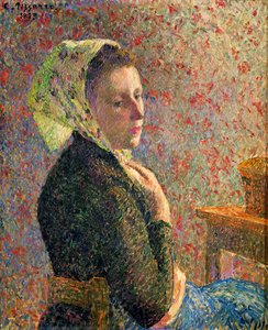 Frau Mit Grünen Schal — Camille Pissarro
