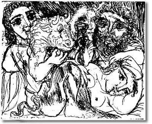 Minotauro, Bevitore E Donne — Pablo Picasso
