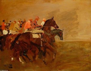The Start, October Meeting, Newmarket, Suffolk — Sir Alfred James Munnings