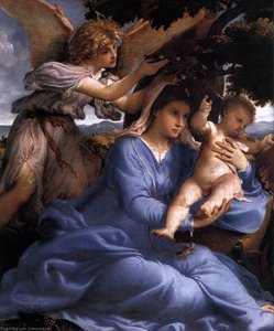 Virgen Con El Niño Con Santos Y Un Ángel (detalle) — Lorenzo Lotto
