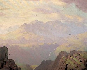 Scafell From Hard Knott Fell, Cumbria — Delmar Harmood Banner