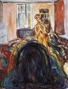 صورة ذاتية خلال مرض العين — إدفارد مونش