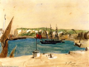 View Of The Port Of Dieppe — Eugène Delacroix