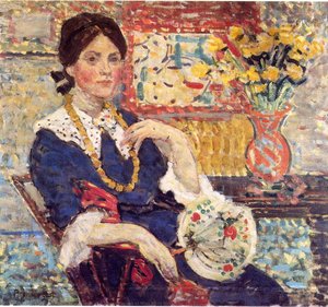 Le Rouge Portrait Of Miss Edith King — Maurice Brazil Prendergast