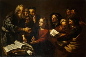 Christ Among The Doctors — Dirck Van Baburen