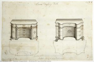 Drawing For Two Dressing Tables — Thomas Chippendale