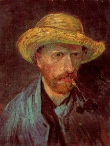 Autorretrato Com Chapéu De Palha E Pipa — Vincent Willem Van Gogh