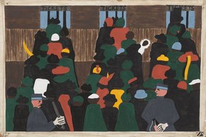 The Railroad Stations Were At Times So Over-packed With People Leaving That Special Guards Had To Be Called In To Keep Order — Jacob Lawrence