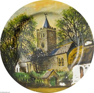 Llanbadarn Church (finger Plate) — Alfred Worthington