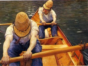 Boaters Rowing On The Yerres — Gustave Caillebotte