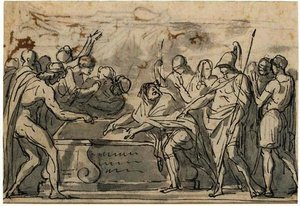 Alexander Ordering The Books Of Homer To Be Preserved — Jacques-louis David