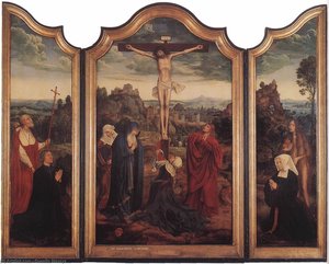 Christ On The Cross With Donors — Quentin Massys