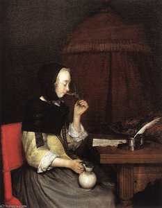 A Woman Drinking Wine — Gerard Ter Borch