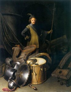 A Soldier Of The Leiden Civic Guard With An Arms Still Life — Gerrit Dou