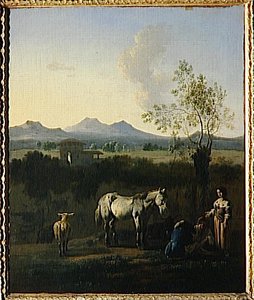 Cheval Blanc Dans Un Paysage Italien — Karel Dujardin
