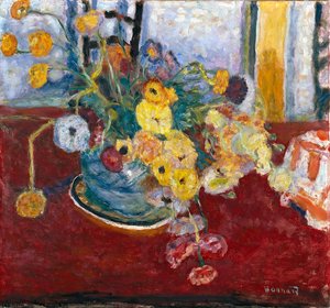 Flowers On A Red Carpet — Pierre Bonnard