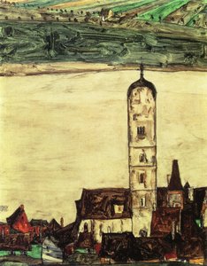Stein Sur Le Danube, Vu Du Kreuzberg — Egon Schiele
