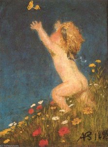 Putto And Butterfly — Arnold Böcklin