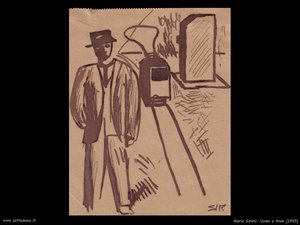 Man And Tram — Mario Sironi