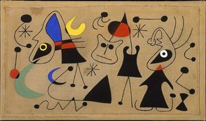 Frauen Und Vogel In Der Nacht — Joan Miró