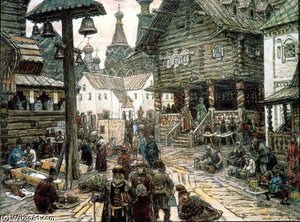 At The Crossroads In Kitay Gorod — Apollinari Mikhailovich Vasnetsov