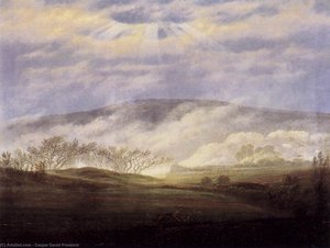 Nebbia Nel Vallato Elbe — Caspar David Friedrich