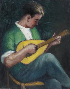 Man Playing A Lute — Georges Van Houten