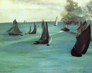 The Beach at Sainte-Adresse, oil on canvas, Art