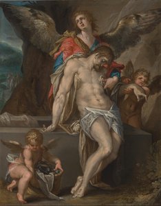 Engelen Dragen Het Lichaam Van Christus (engelenpietà), Bartholomeus Spranger, C. 1587 — Bartholomeus Spranger