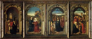 Polyptych Showing The Annunciation, The Visitation, The Adoration Of The Angels And The Adoration Of The Kings — Dierec Bouts