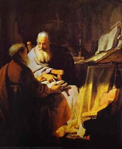 To Disputerende Gamle Mænd — Rembrandt Van Rijn