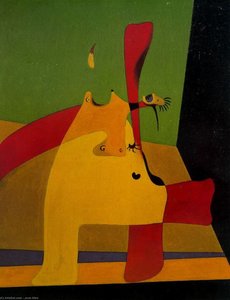 Flamme Im Weltraum Und Nackte Frau — Joan Miró
