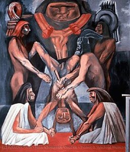 Panel 3. Ancient Human Sacrifice - The Epic Of American Civilization — José Clemente Orozco