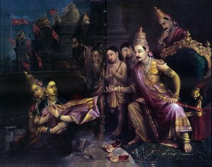 Sita Bhumipravesh — Raja Ravi Varma
