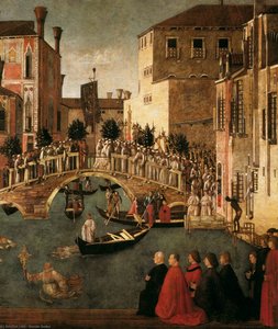 Miracle Of The Cross At The Bridge Of San Lorenzo (detail) — Gentile Bellini