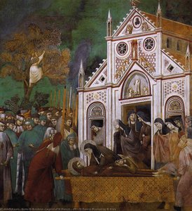 Legende Des Heiligen Franziskus - [23] - Der Heilsame Franziskus Wird Von Der Heiligen Klara Beweint — Giotto Di Bondone