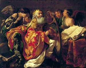 King David Playing The Harp — Hendrick Terbrugghen