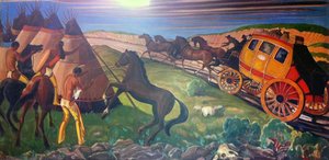 The Red Man Of Oklahoma Sees The First Stage Coach — Joseph Amadeus Fleck