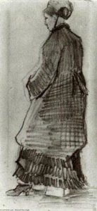 Femme Avec Chapeau, Manteau Et Robe Plissée — Vincent Willem Van Gogh