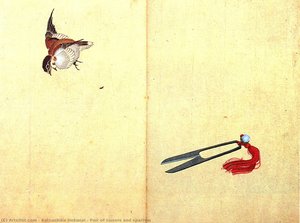Par De Tesouras E Pardal — Hokusai